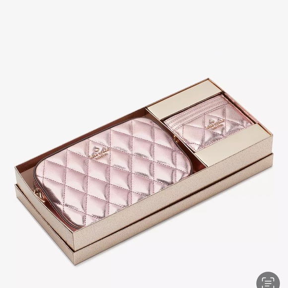 Glimmer Quilted Metallic BoxedCrossbody Set